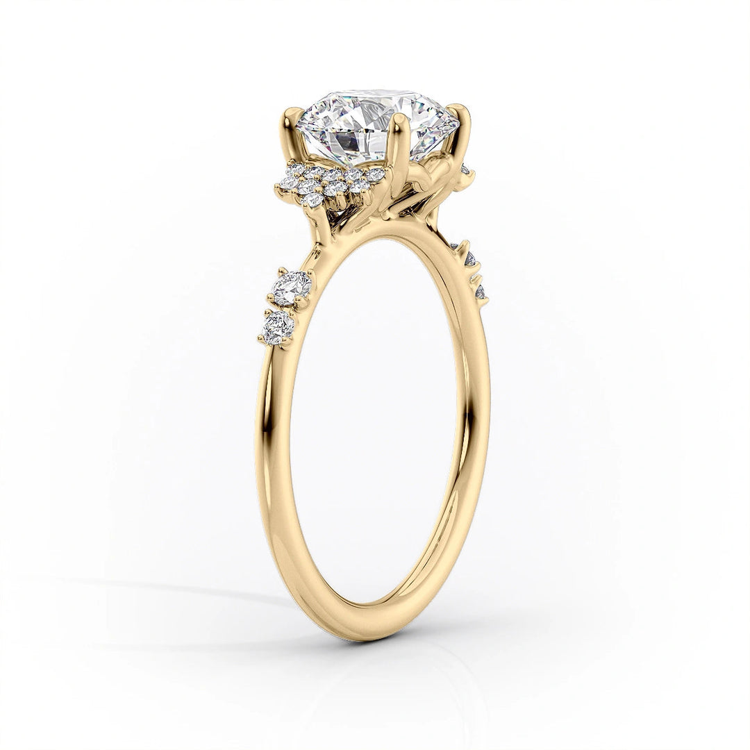 The Giselle Set With Cushion Side Stone Lab Diamond 1.5 Carat 14K Gold#material_14k-gold