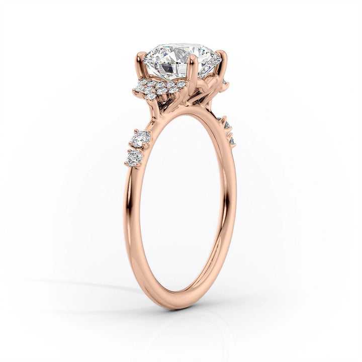 The Giselle Set With Cushion Side Stone Lab Diamond 1.5 Carat 14K Rose#material_14k-rose