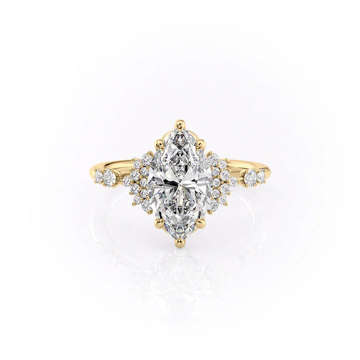 The Giselle Set With Marquise Side Stone Lab Diamond 1 Carat 14K Gold#material_14k-gold