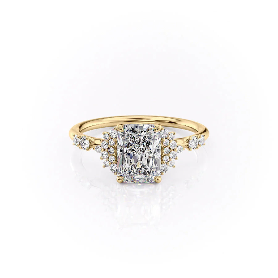 The Giselle Set With Radiant Side Stone Lab Diamond 1 Carat 14K Gold#material_14k-gold