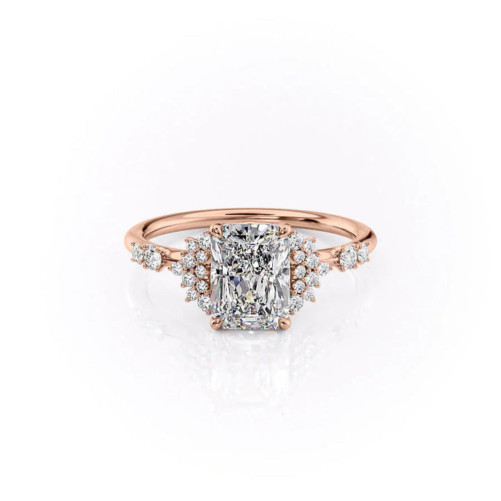 The Giselle Set With Radiant Side Stone Lab Diamond 1 Carat 14K Rose#material_14k-rose