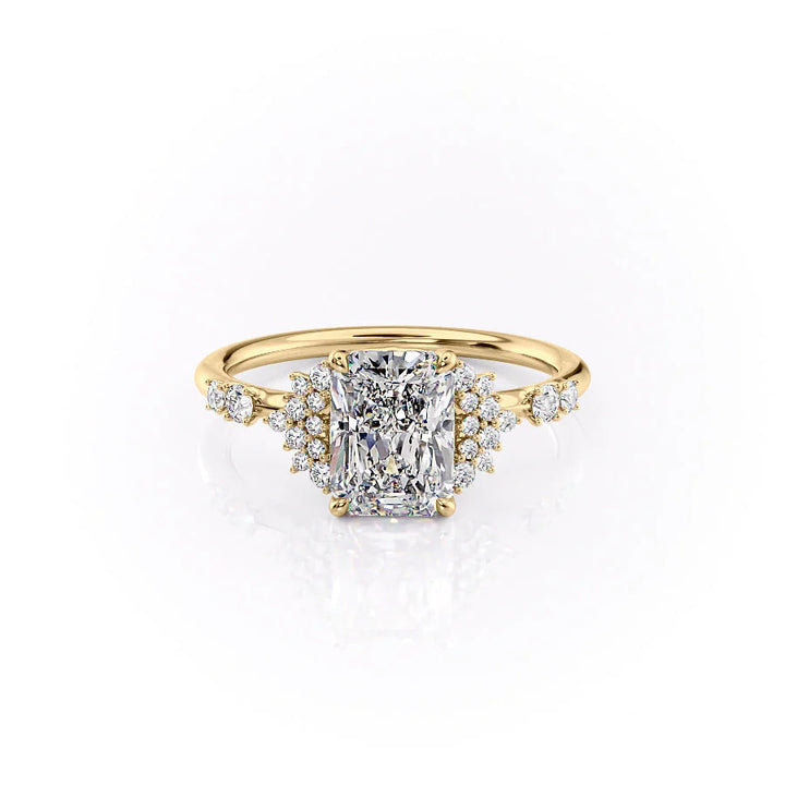 The Giselle Set With Radiant Side Stone Lab Diamond 1 Carat 18K Gold#material_18k-gold