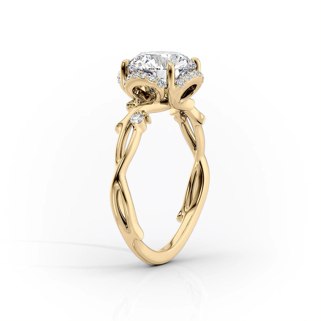 The Halo Coco Set With Oval Halo Moissanite#material_18k-gold