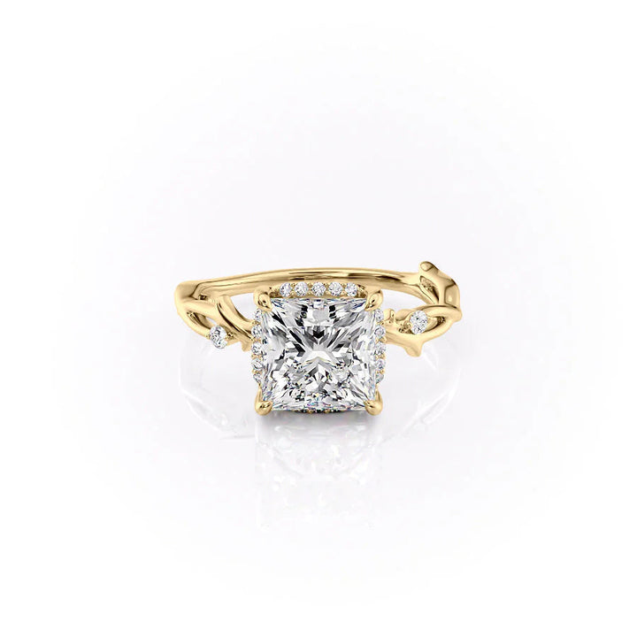 The Halo Coco Set With Princess Halo Lab Diamond 1 Carat 14K Gold#material_14k-gold