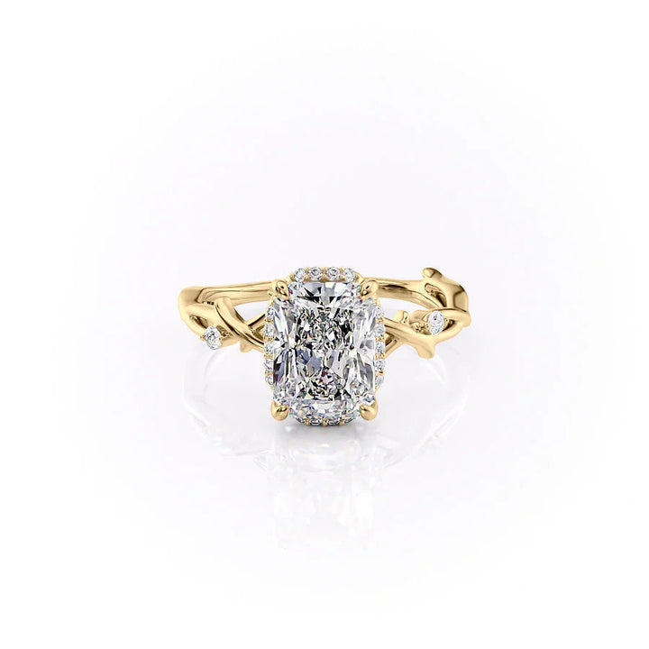 The Halo Coco Set With Radiant Halo Lab Diamond 1 Carat 14K Gold#material_14k-gold