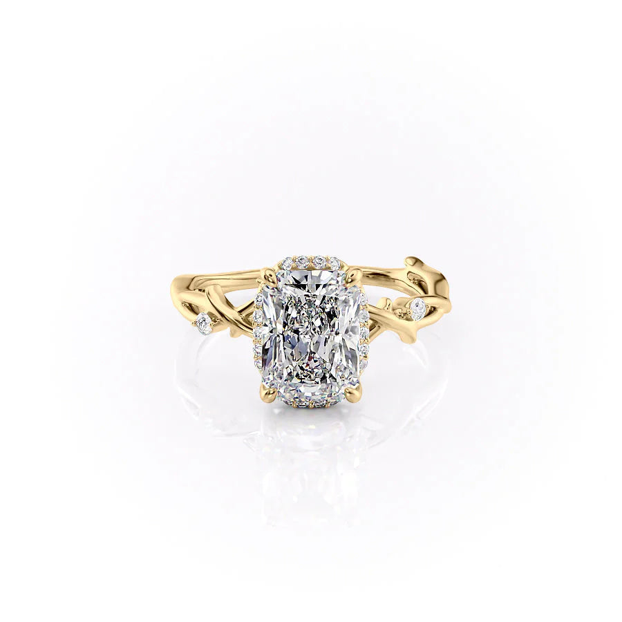 The Halo Coco Set With Radiant Halo Moissanite#material_14k-gold