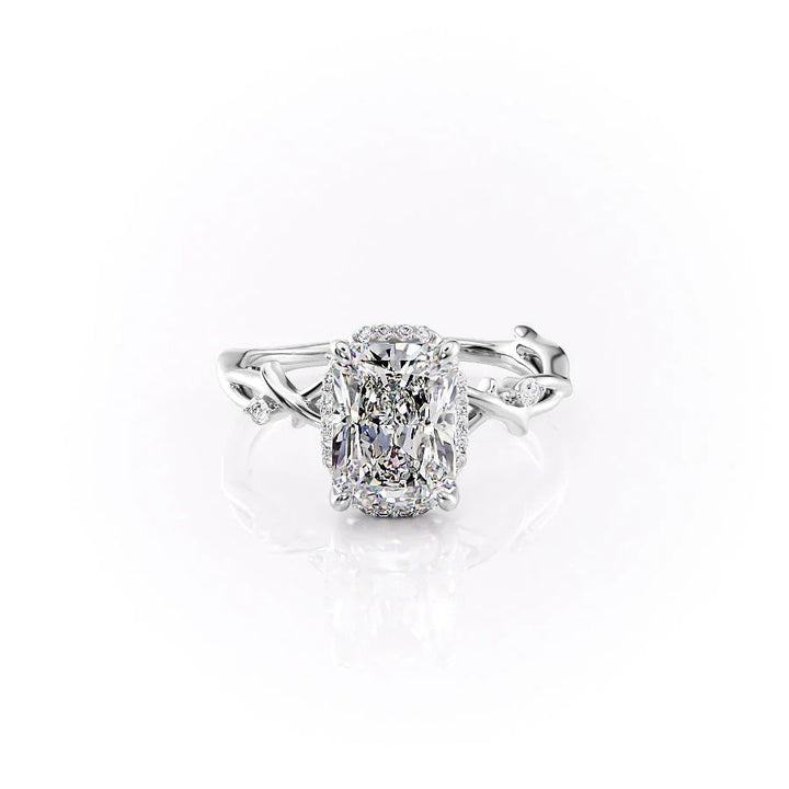 The Halo Coco Set With Radiant Halo Lab Diamond 1 Carat 14K White#material_14k-white