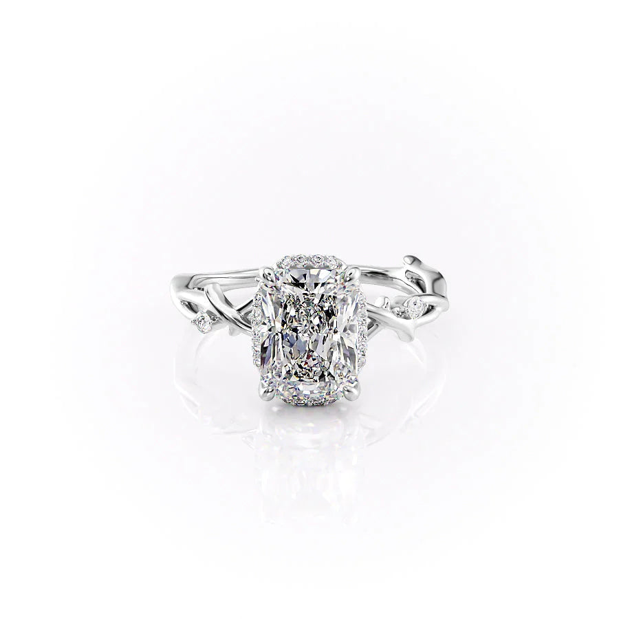 The Halo Coco Set With Radiant Halo Moissanite#material_14k-white