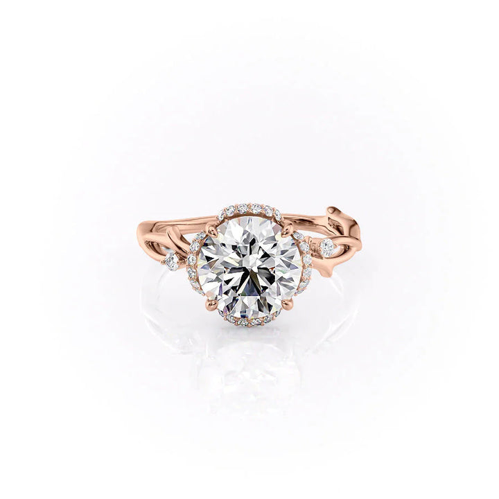 The Halo Coco Set With Round Halo Lab Diamond 1 Carat 14K Rose#material_14k-rose