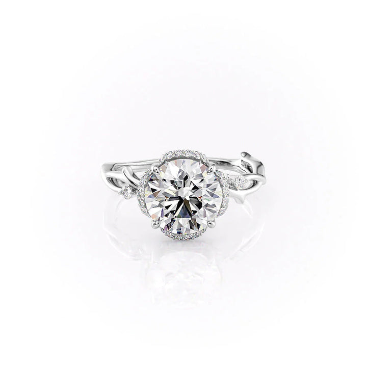 The Halo Coco Set With Round Halo Lab Diamond 1 Carat 14K White#material_14k-white