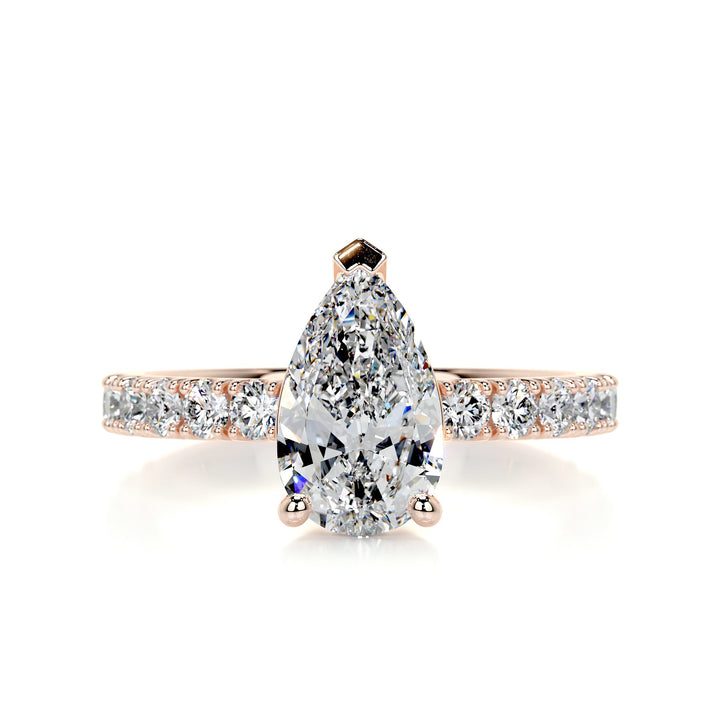 The Harmoni Moissanite & Diamonds Ring Moissanite 14K Rose 1 Carat Round#material_14k-rose