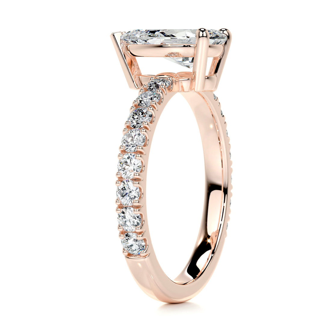 The Harmoni Moissanite & Diamonds Ring Moissanite 14K Rose 2.15 Carat Round#material_14k-rose