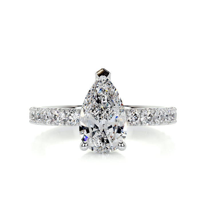 The Harmoni Moissanite & Diamonds Ring Moissanite 14K White 1 Carat Round#material_14k-white