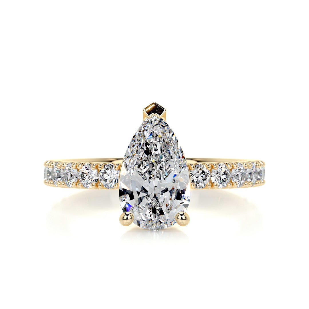 The Harmoni Moissanite & Diamonds Ring Moissanite 18K Gold 1 Carat Round#material_18k-gold