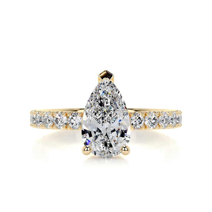 The Harmoni Moissanite & Diamonds Ring Moissanite 18K Gold 1 Carat Round#material_18k-gold