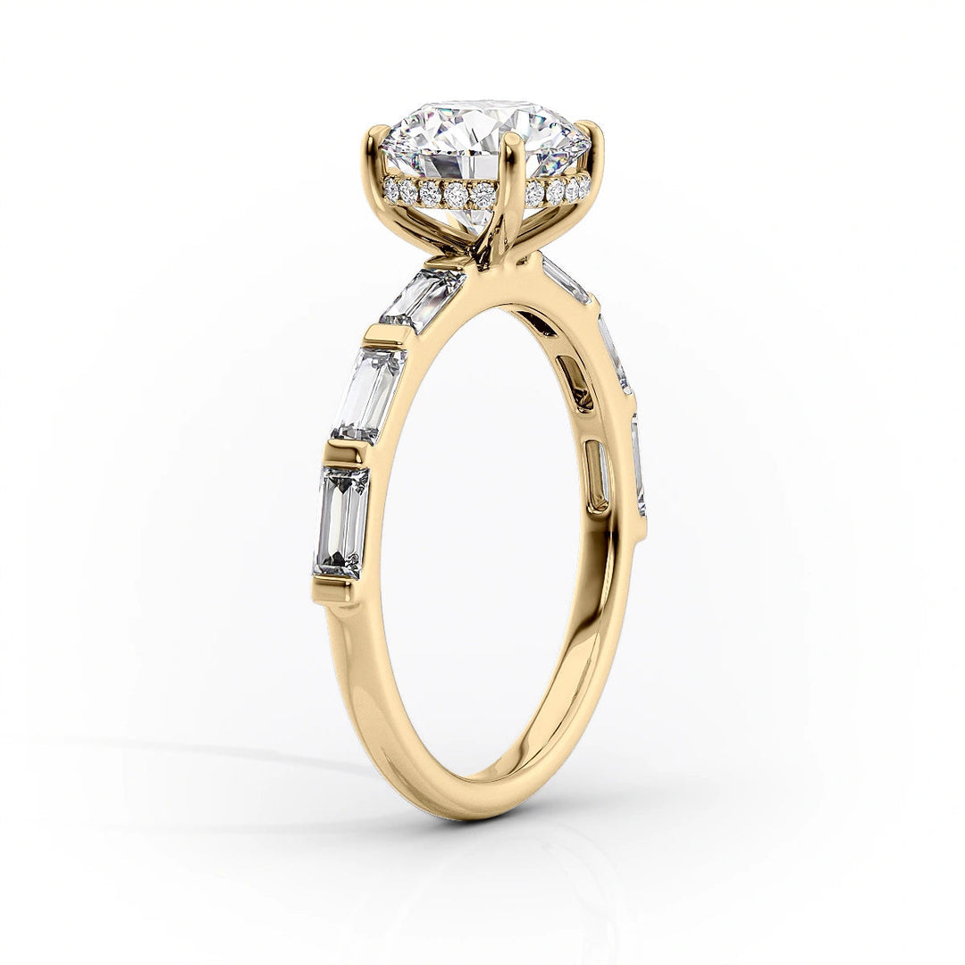 The Harmony Set With Cushion Side Stone Lab Diamond 1.5 Carat 14K Gold#material_14k-gold