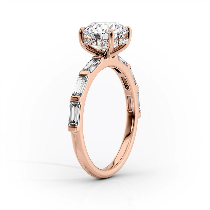 The Harmony Set With Cushion Side Stone Lab Diamond 1.5 Carat 14K Rose#material_14k-rose