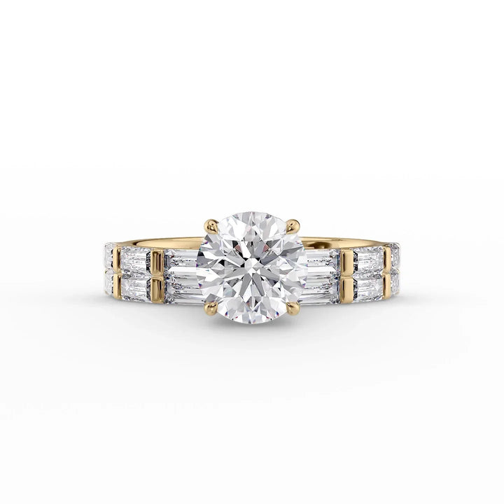 The Harmony Set With Round Side Stone Lab Diamond 2 Carat 18K Gold#material_18k-gold