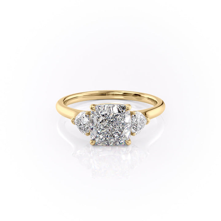 The Hearts Leona Set With Cushion Solitaire Lab Diamond 1 Carat 14K Gold#material_14k-gold