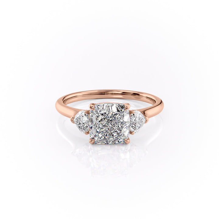 The Hearts Leona Set With Cushion Solitaire Moissanite#material_14k-rose