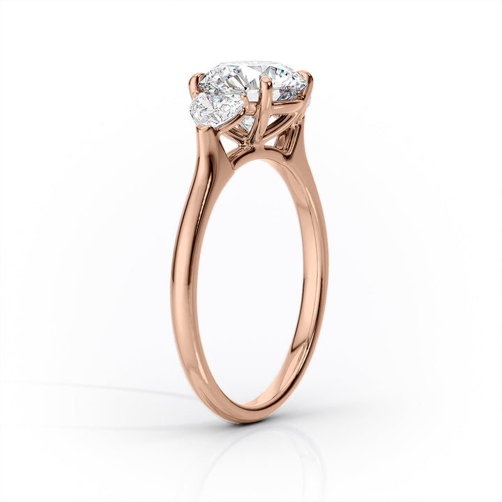 The Hearts Leona Set With Cushion Solitaire Lab Diamond 1.5 Carat 14K Rose#material_14k-rose