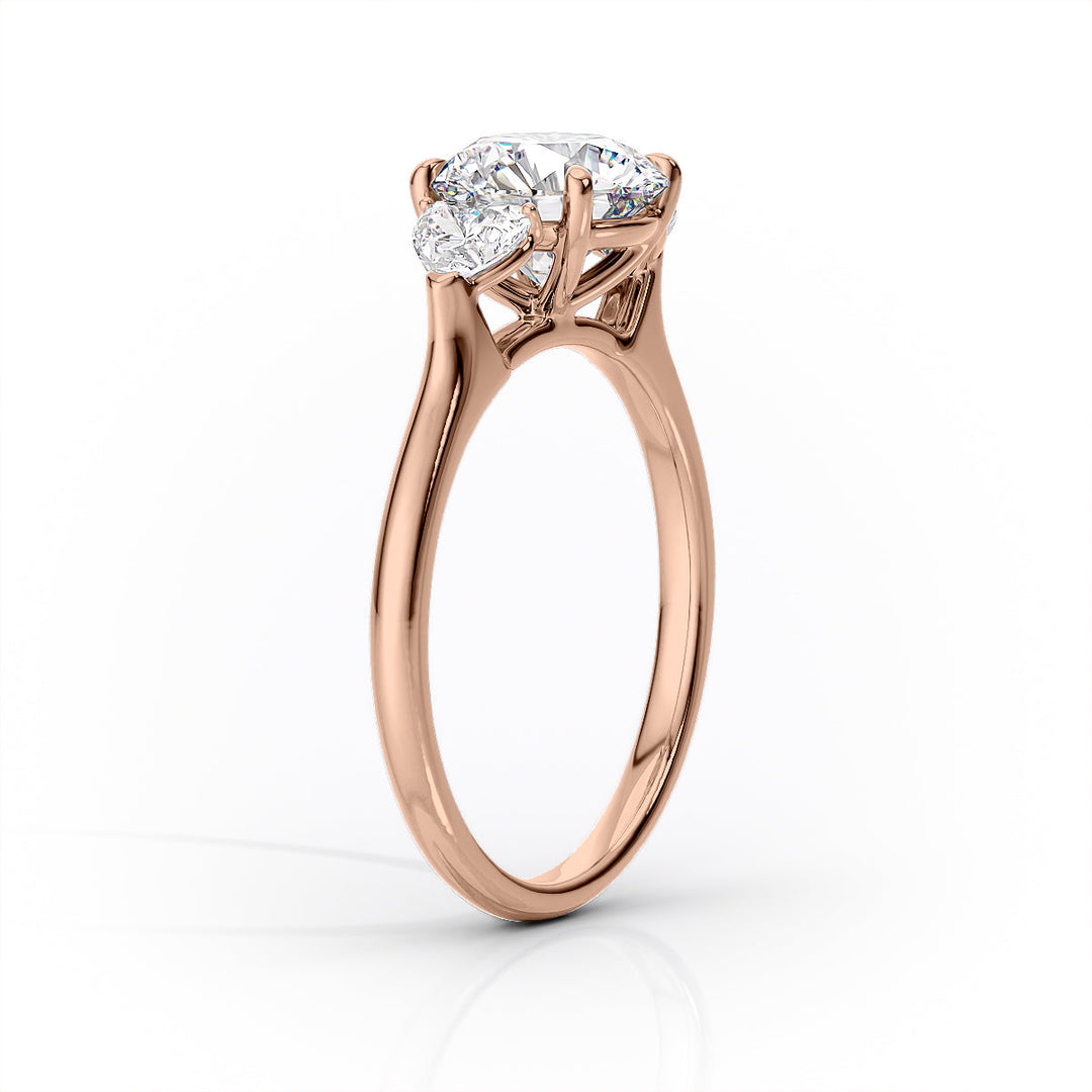 The Hearts Leona Set With Cushion Solitaire Moissanite#material_14k-rose