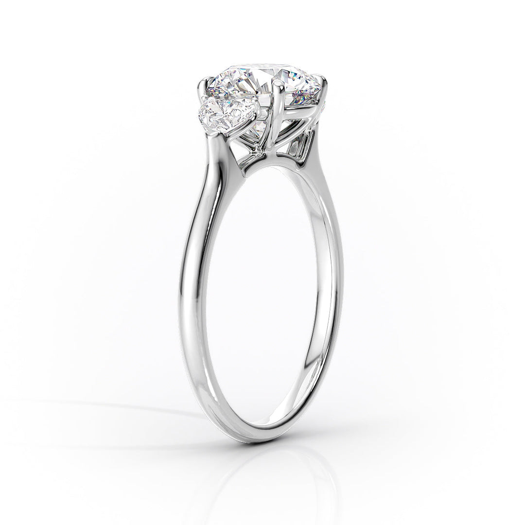 The Hearts Leona Set With Cushion Solitaire Lab Diamond 1.5 Carat 14K White#material_14k-white