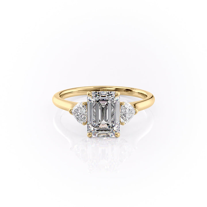 The Hearts Leona Set With Emerald Solitaire Moissanite#material_14k-gold