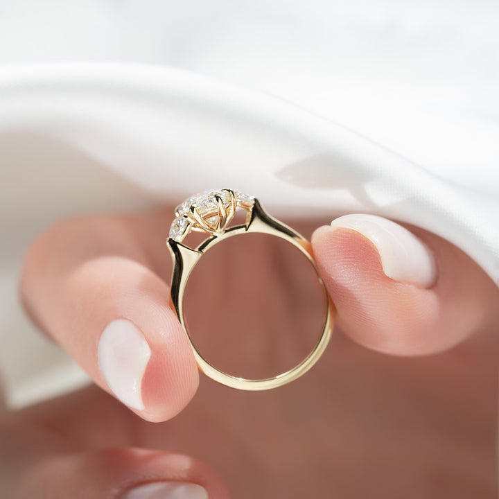 The Hearts Leona Marquise Lab Diamond Moissanite Engagement Ring *Shown with 2 ct #material_gold