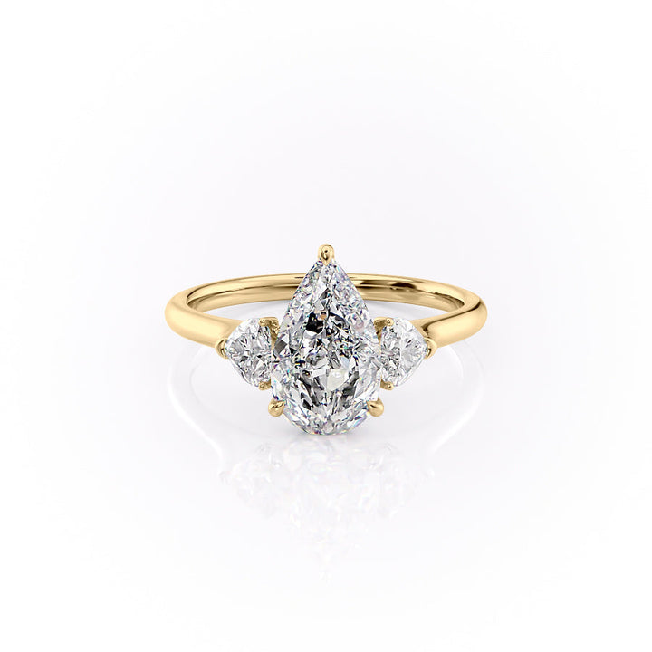 The Hearts Leona Set With Pear Solitaire Moissanite#material_14k-gold