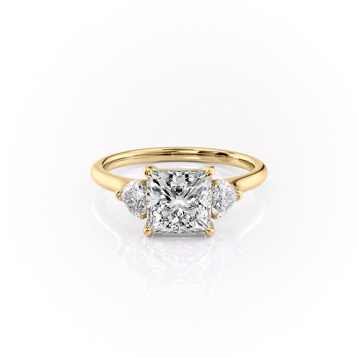 The Hearts Leona Set With Princess Solitaire Moissanite#material_18k-gold