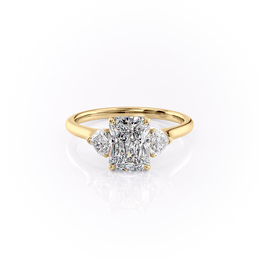 The Hearts Leona Set With Radiant Solitaire Lab Diamond 1 Carat 14K Gold#material_14k-gold