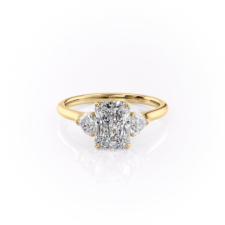 The Hearts Leona Set With Radiant Solitaire Moissanite#material_18k-gold