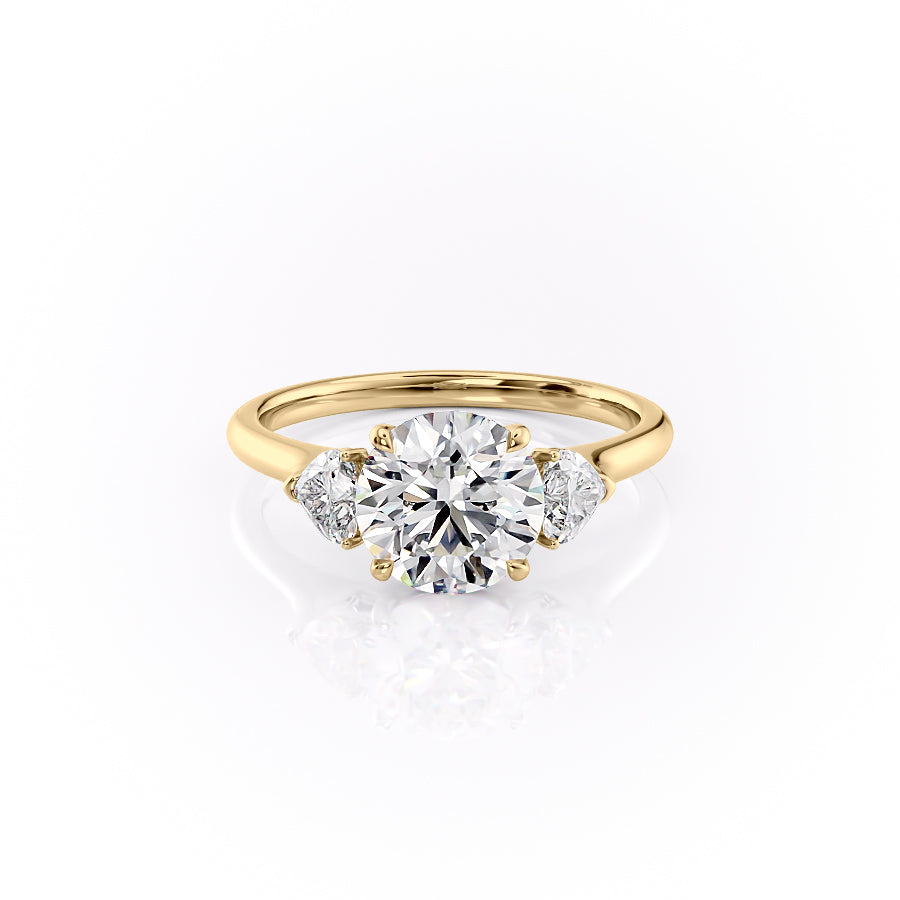 The Hearts Leona Set With Round Solitaire Lab Diamond 1 Carat 14K Gold#material_14k-gold