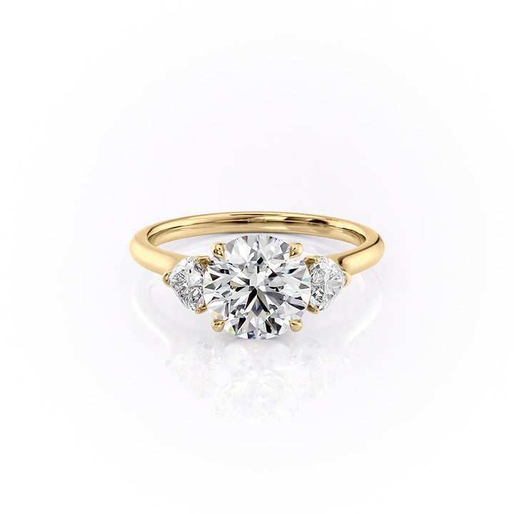 The Hearts Leona Set With Round Solitaire Moissanite#material_14k-gold