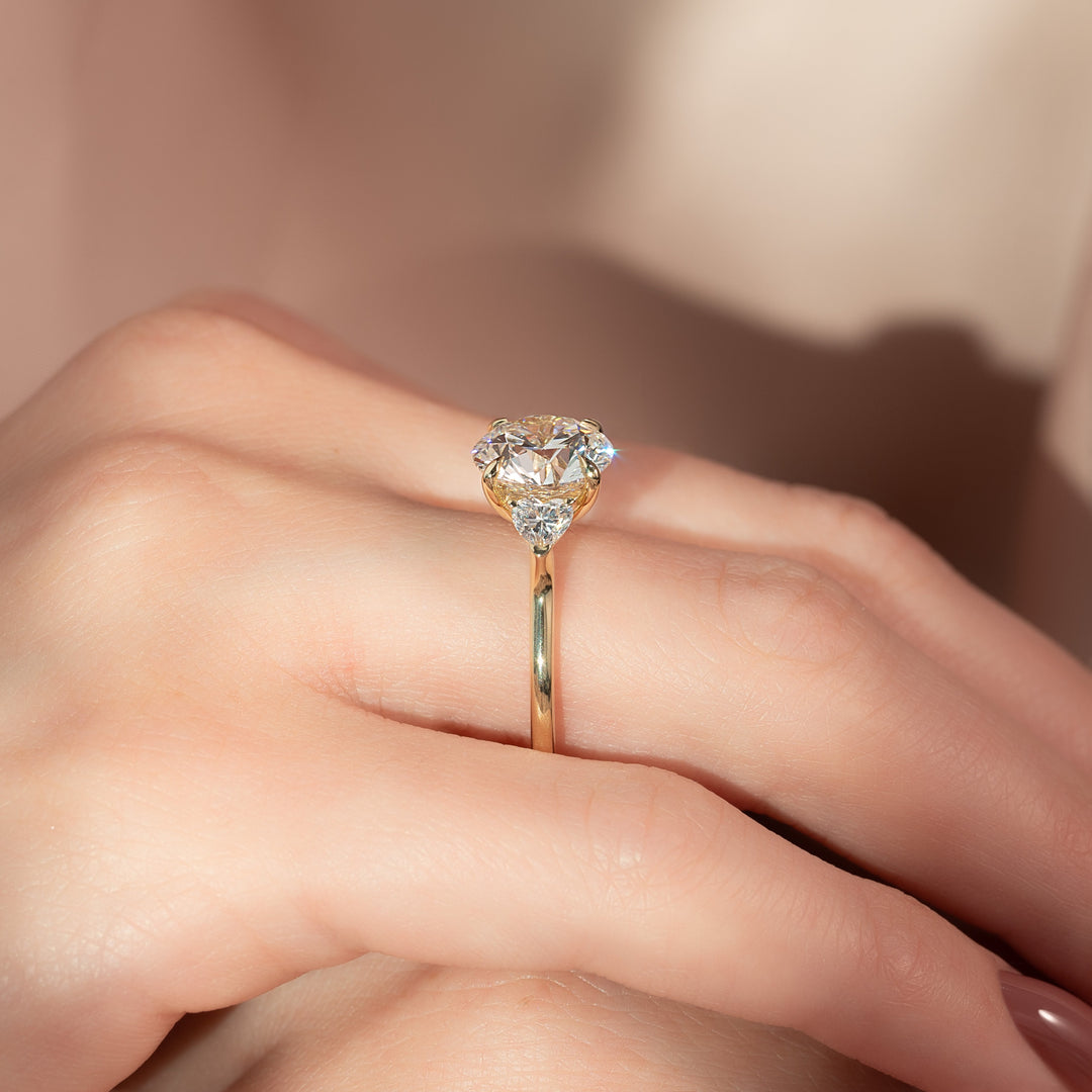 The Hearts Leona Round Lab Diamond Moissanite Engagement Ring