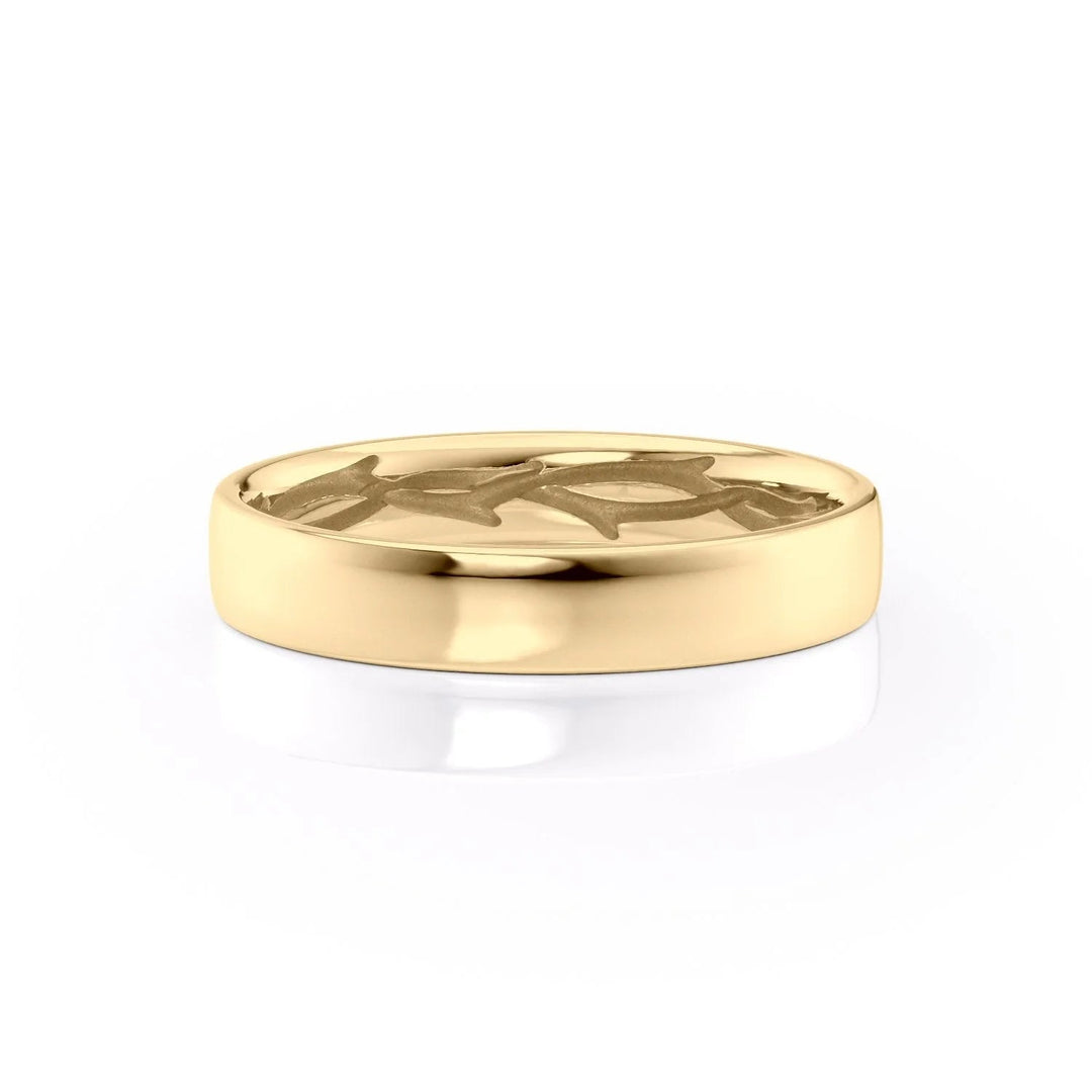 The Hidden Coco Cigar Wedding Bands 14K Gold#material_14k-gold