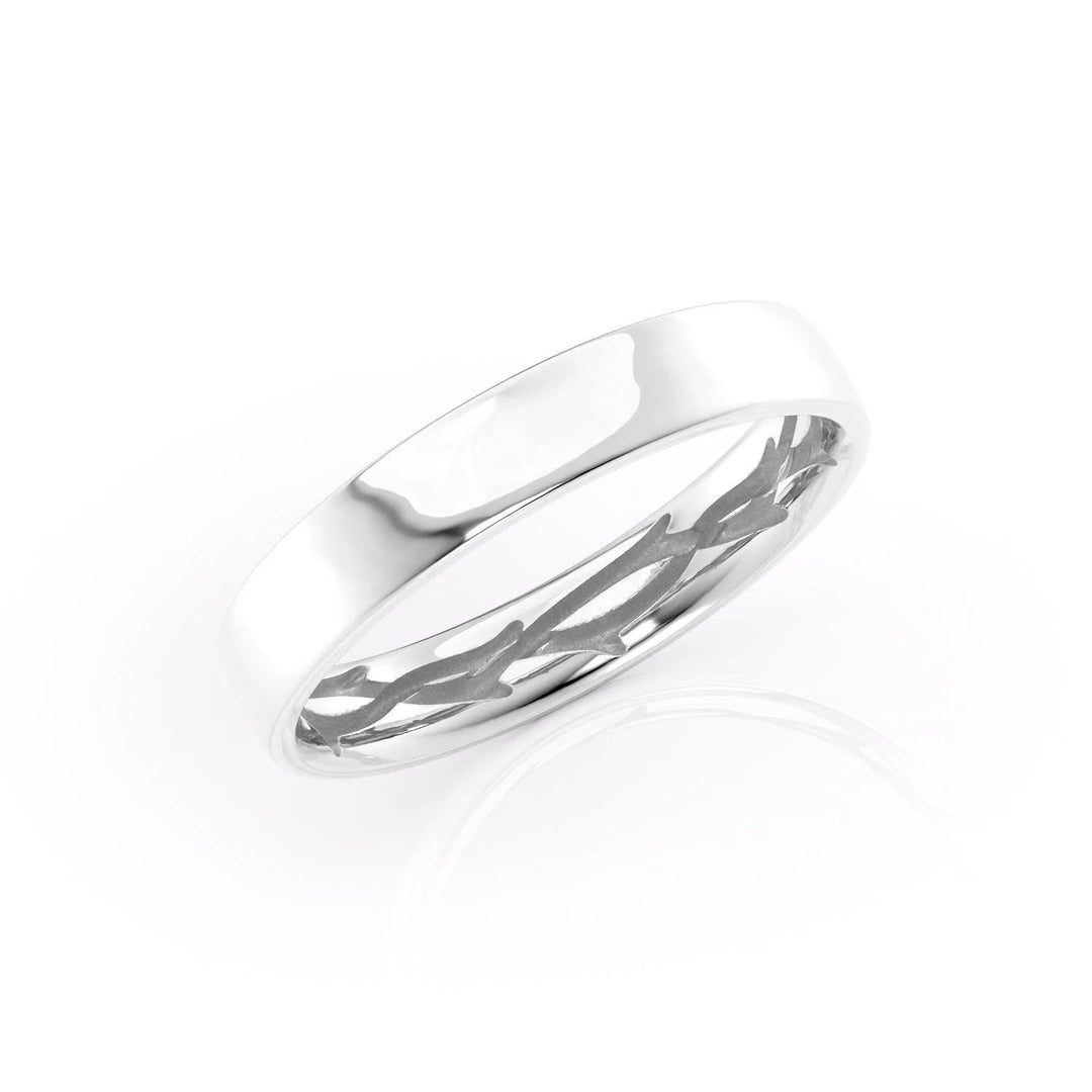 The Hidden Coco Cigar Wedding Bands 14K White#material_14k-white