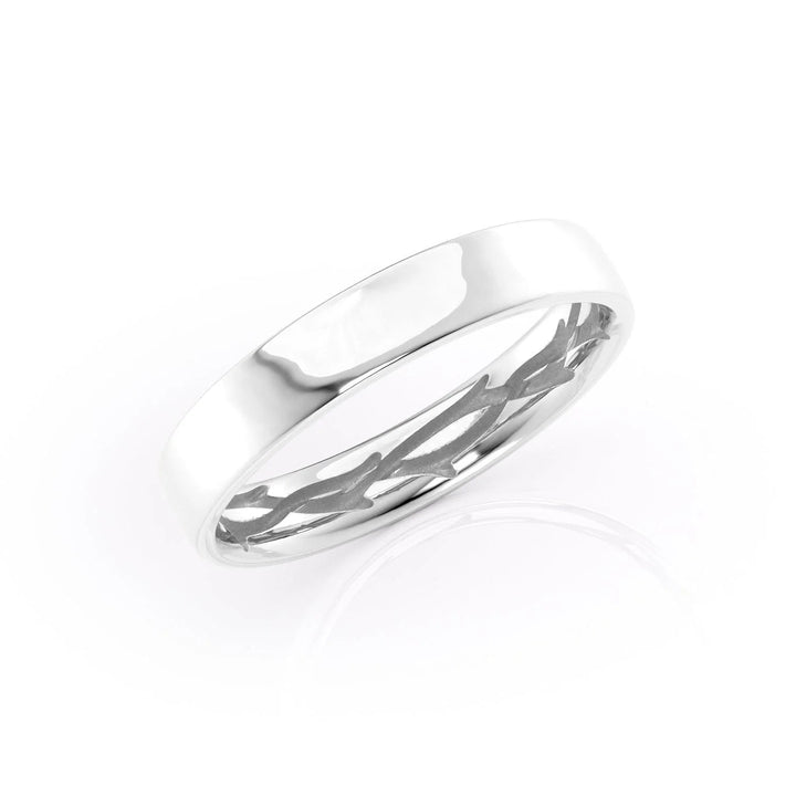 The Hidden Coco Cigar Wedding Bands 14K White#material_14k-white