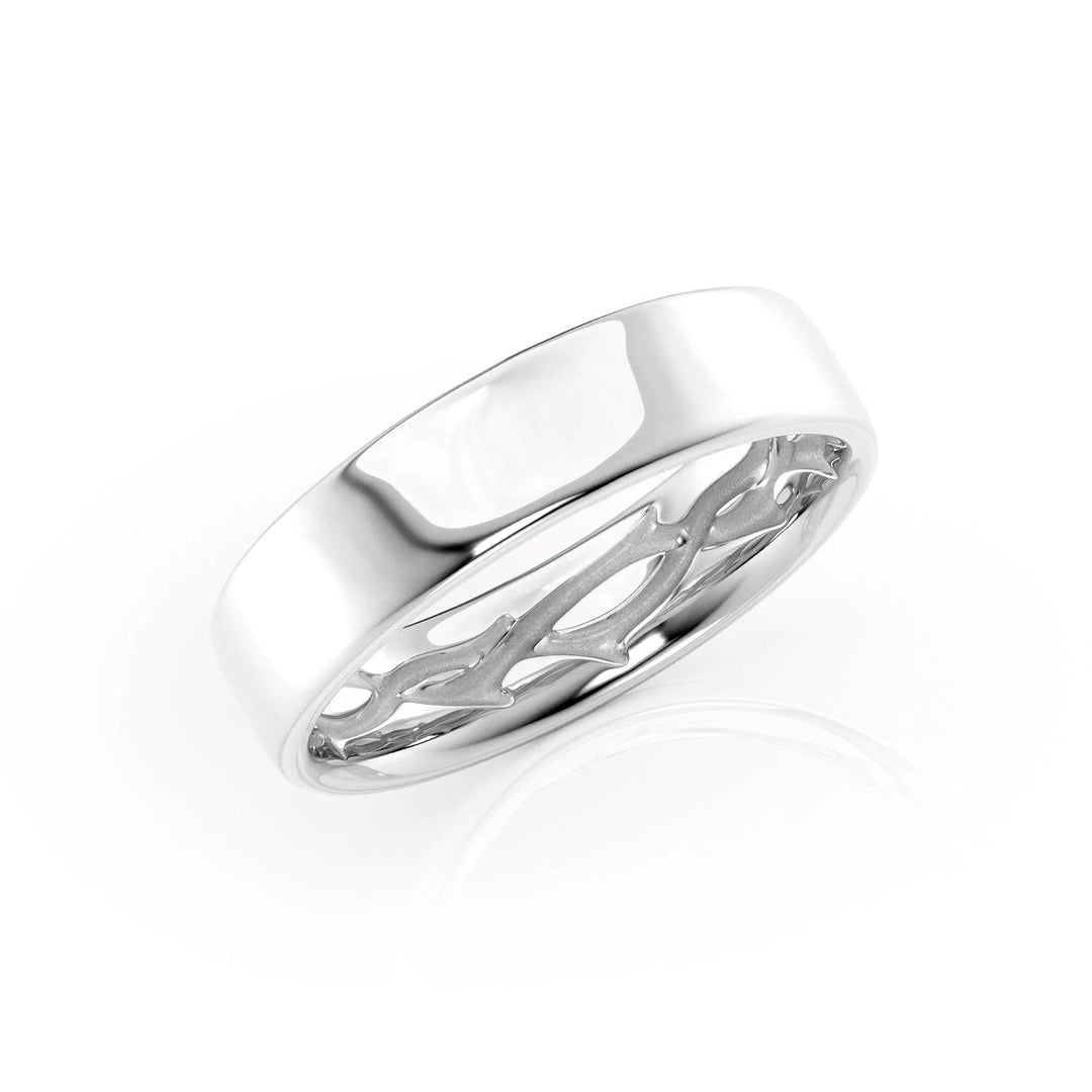 The Hidden Coco Cigar Wedding Bands 14K White#material_14k-white