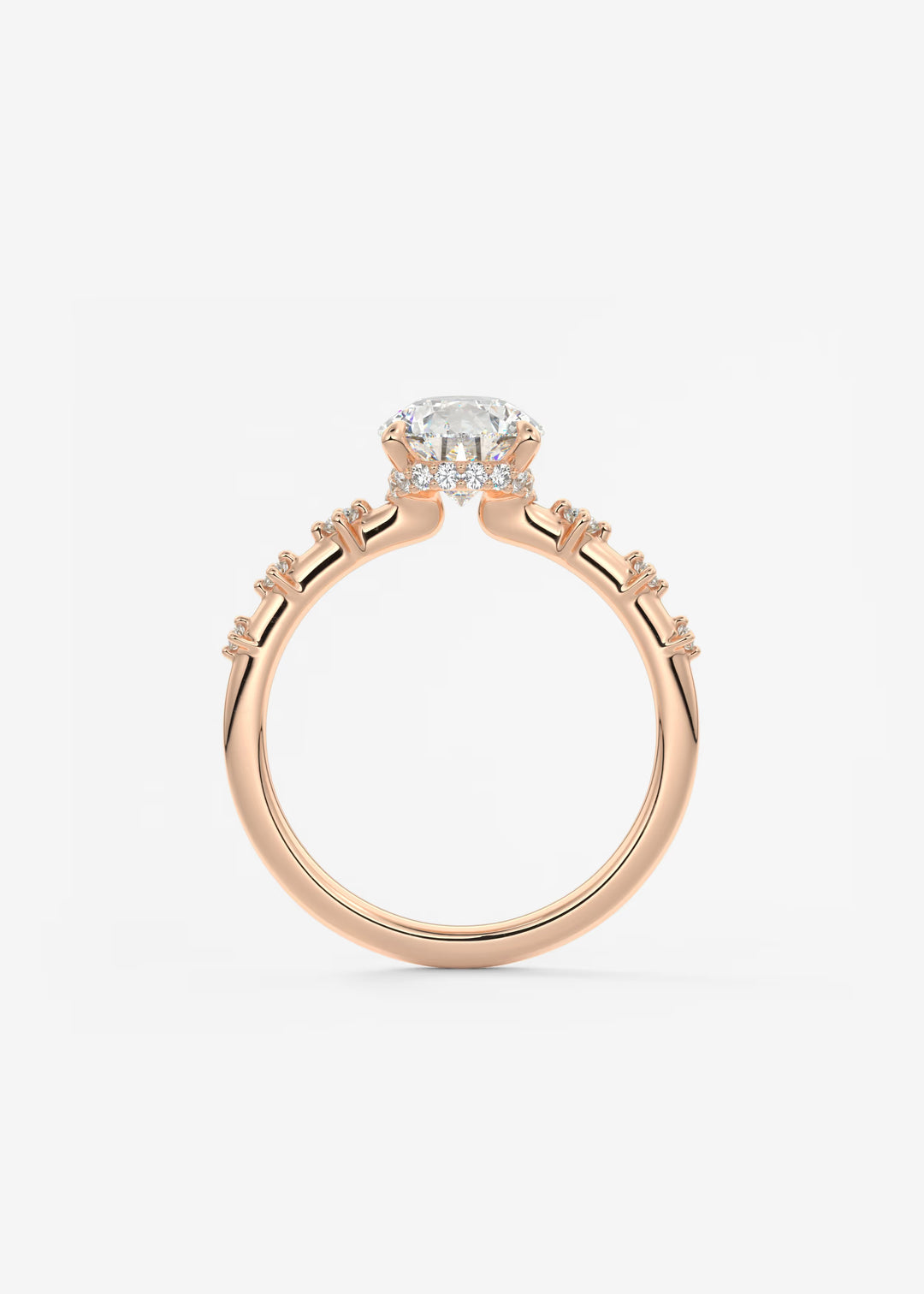 The Hidden Halo Celeste Pear Engagement Ring with Delicate Diamond Accents and Hidden Halo#material_rose