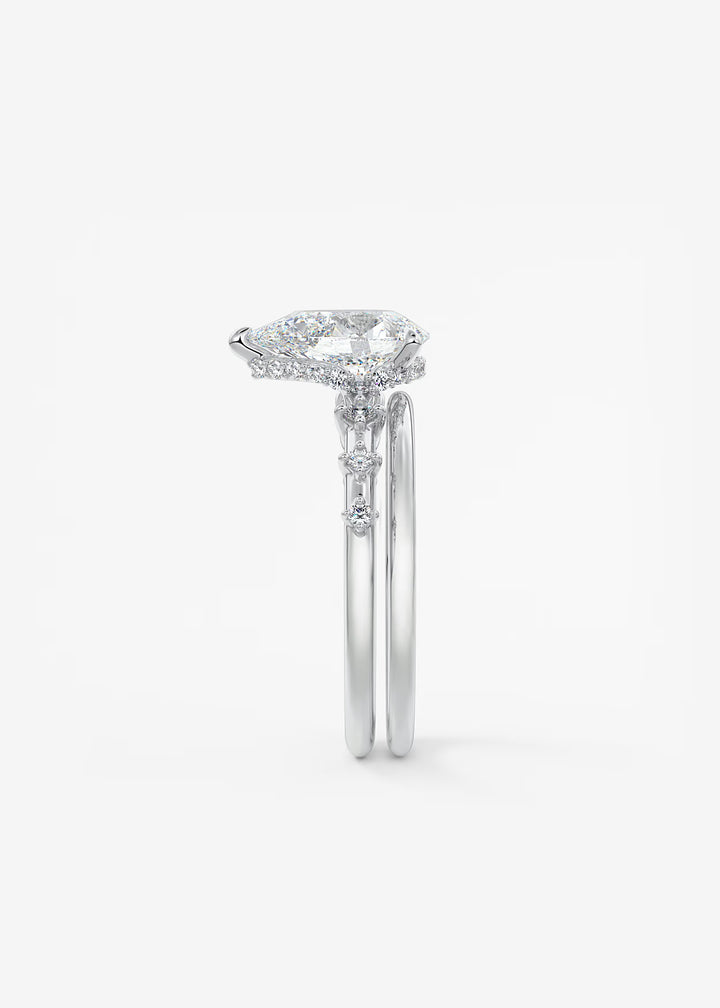 The Hidden Halo Celeste Pear Engagement Ring with Delicate Diamond Accents and Hidden Halo#material_white