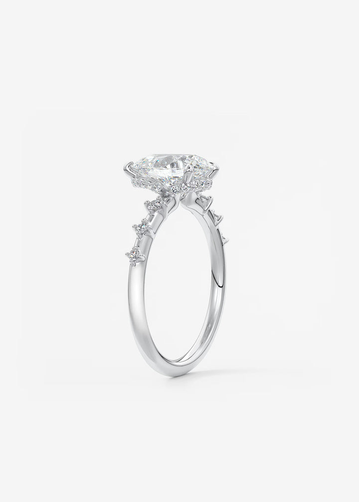 The Hidden Halo Celeste Pear Engagement Ring with Delicate Diamond Accents and Hidden Halo#material_white