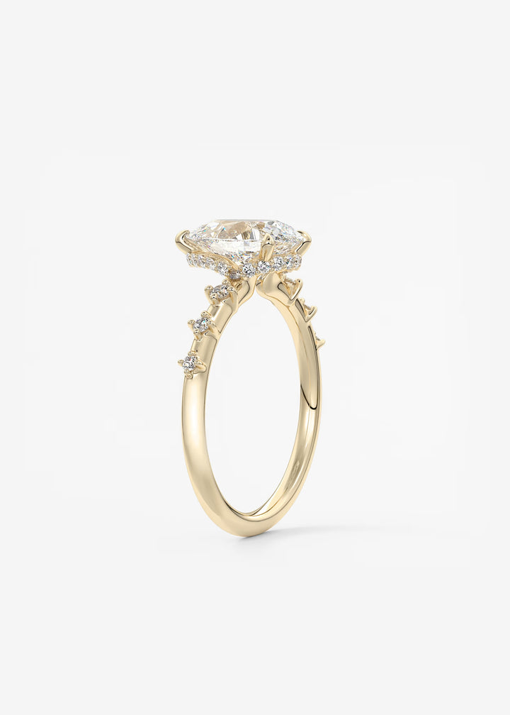 The Hidden Halo Celeste Pear Engagement Ring with Delicate Diamond Accents and Hidden Halo#material_gold