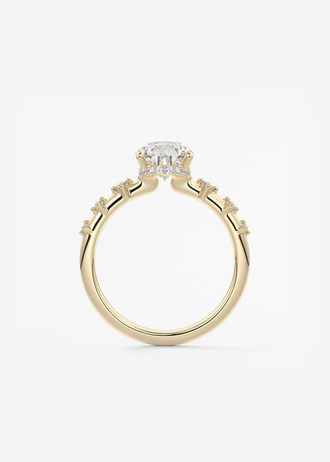 The Hidden Halo Celeste Pear Engagement Ring with Delicate Diamond Accents and Hidden Halo#material_gold