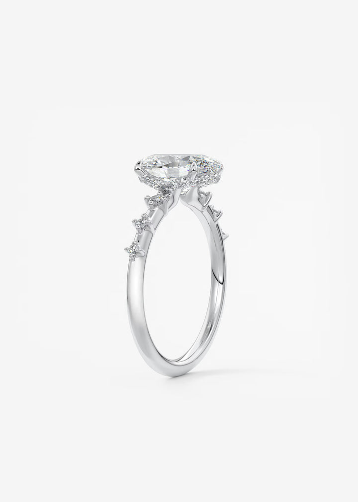 The Hidden Halo Celeste Oval Engagement Ring with Delicate Diamond Accents and Hidden Halo#material_white
