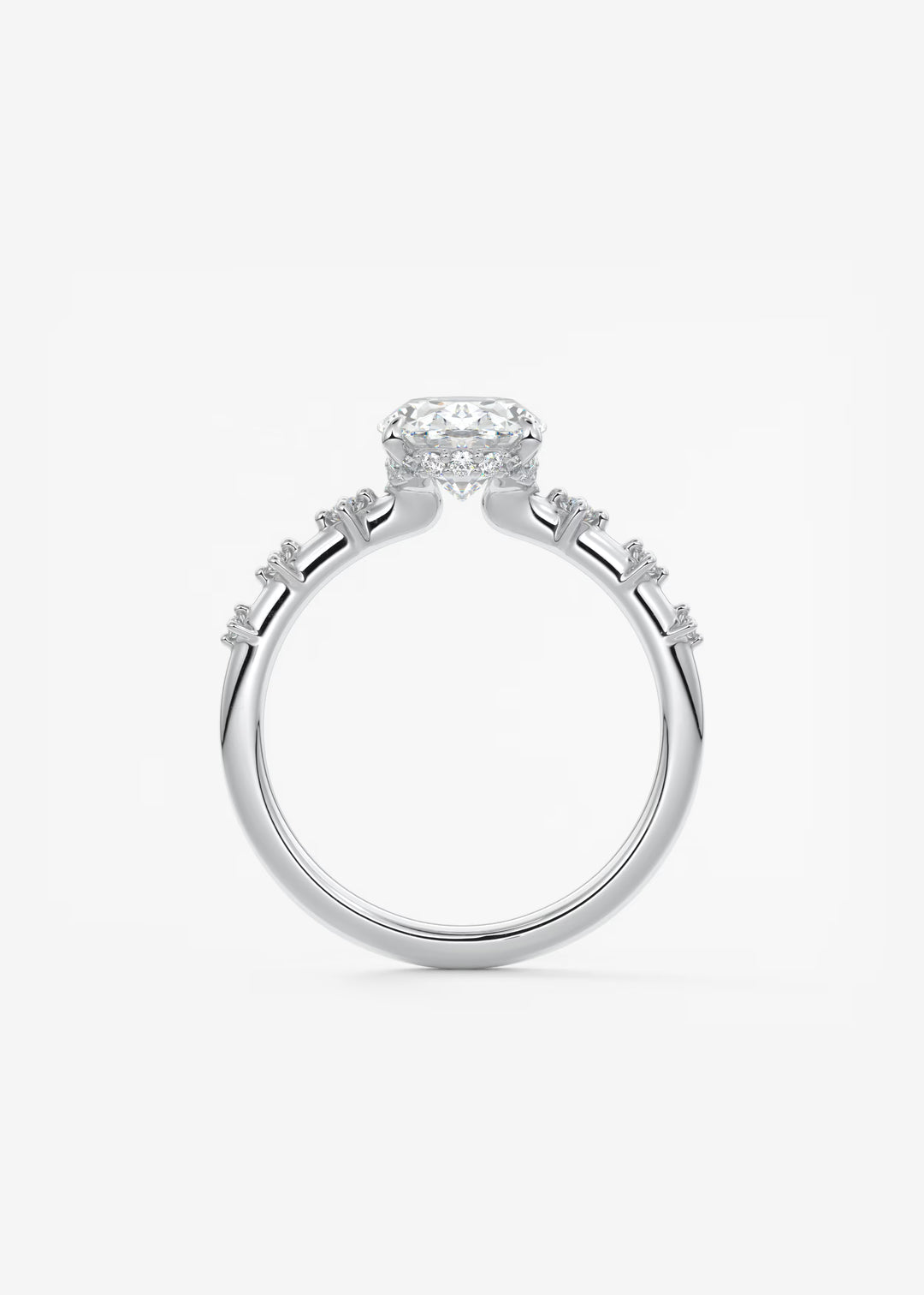 The Hidden Halo Celeste Oval Engagement Ring with Delicate Diamond Accents and Hidden Halo#material_white