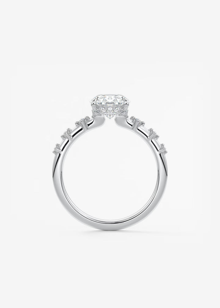 The Hidden Halo Celeste Oval Engagement Ring with Delicate Diamond Accents and Hidden Halo#material_white