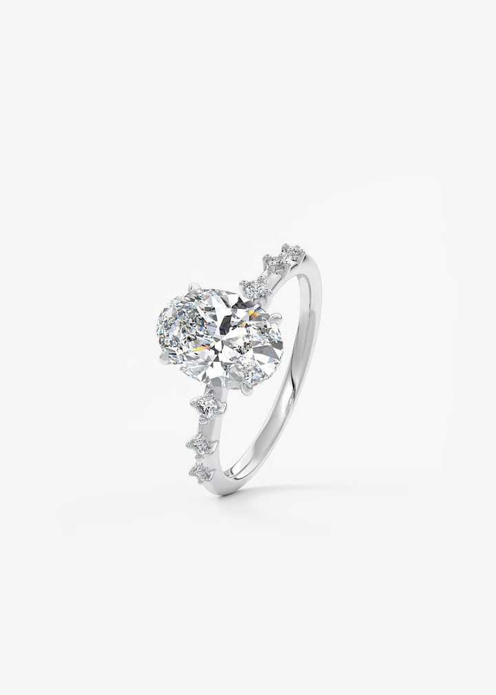 The Hidden Halo Celeste Oval Engagement Ring with Delicate Diamond Accents and Hidden Halo#material_white