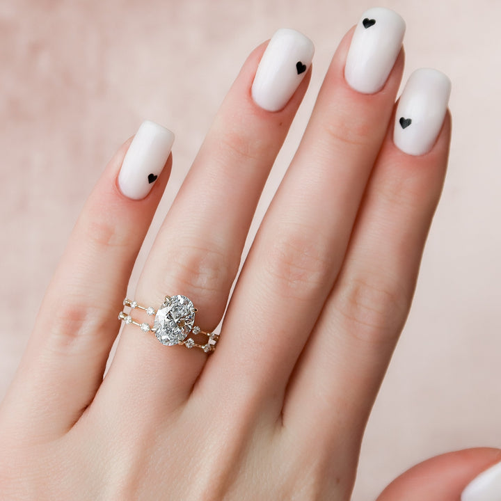The Hidden Halo Morgan Oval Lab Diamond Moissanite Engagement Ring *Shown with 2.5 ct #material_gold